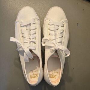 Keds X Kate Spade New York Triple Kick Woven-stripe Foxing Sneakers Size 8